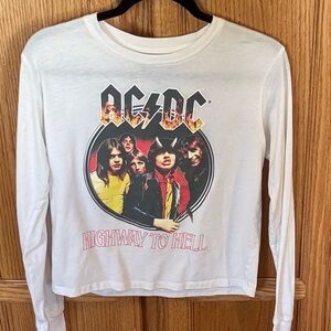 AC/DC Highway To Hell Cropped Long Sleeve Tee M